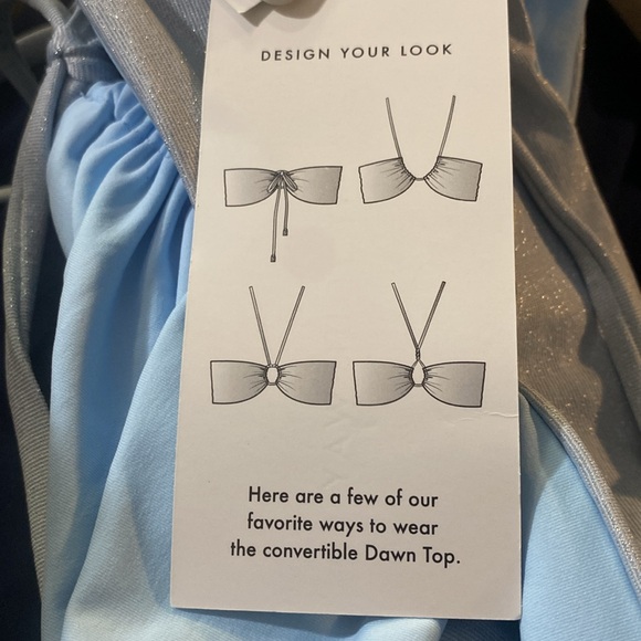 L*Space Dawn Bikini Top, Sky Blue Shine Shimmer, Size: Large, NWT - Picture 10 of 13